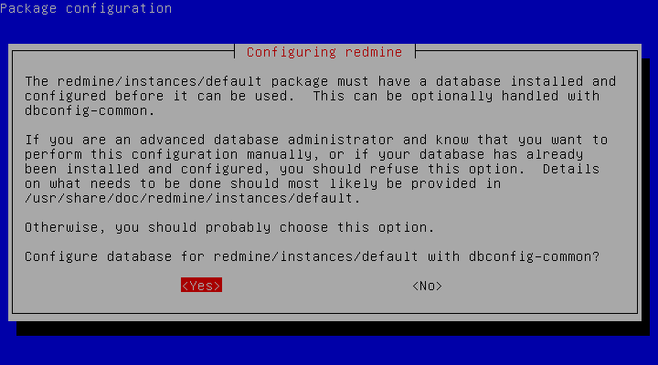 Configurar Banco de Dados do Redmine